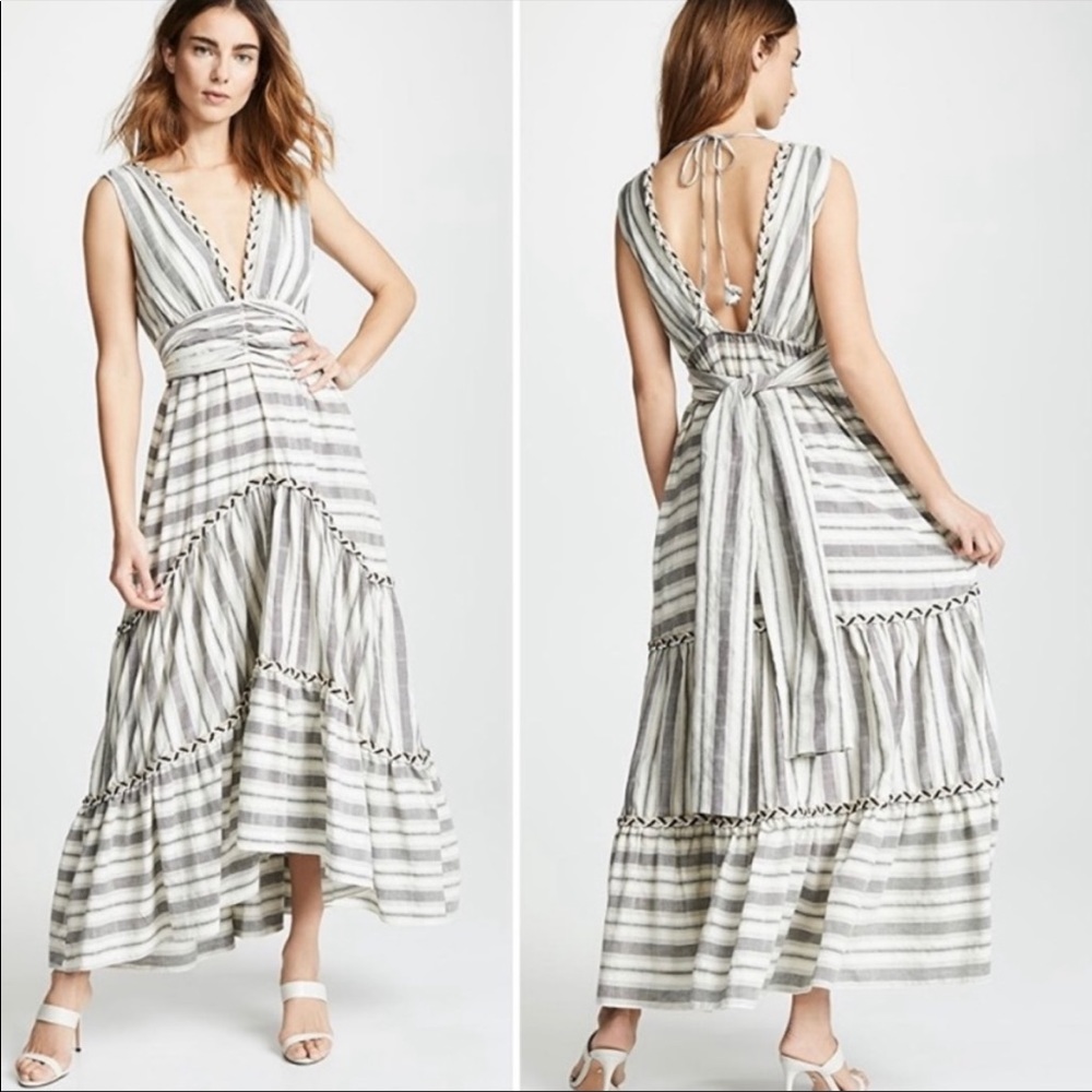 {Misa} Sandrine Striped Maxi Dress